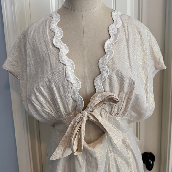 NEW Sundress the Brand Nora Long Dress ~ White Gold Metallic Mediterranean Beach - Picture 3 of 8